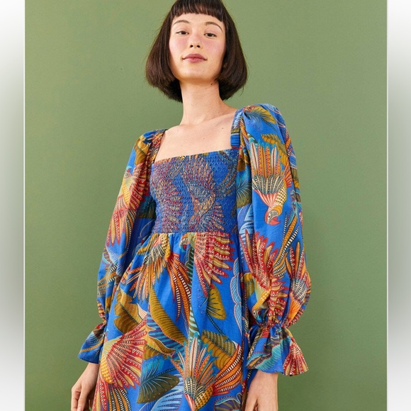 FARM Rio Dresses & Skirts - FARM RIO Blue Macaw Flight Mini Dress